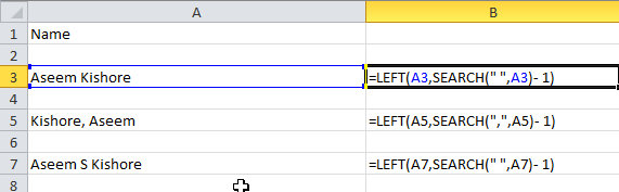 separate first name and last name in excel for mac